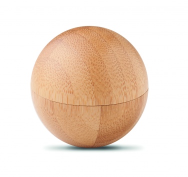 Logo trade promotional merchandise image of: Lip balm in round bamboo case