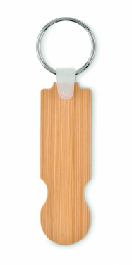 Logotrade promotional product image of: Bamboo euro token key ring Rauma