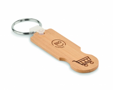 Logotrade corporate gifts photo of: Bamboo euro token key ring Rauma