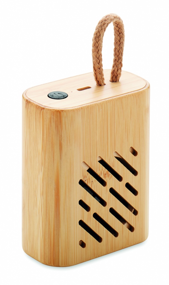 Logo trade corporate gifts picture of: 3W Bamboo wireless speaker