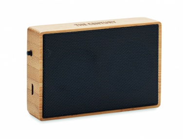 Logo trade promotional merchandise photo of: Solar bamboo wireless speaker
