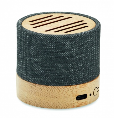 Logo trade promotional merchandise photo of: Bamboo RPET wireless speaker