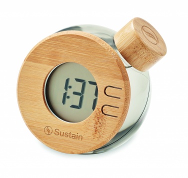 Logo trade promotional merchandise picture of: Water powered bamboo LCD clock