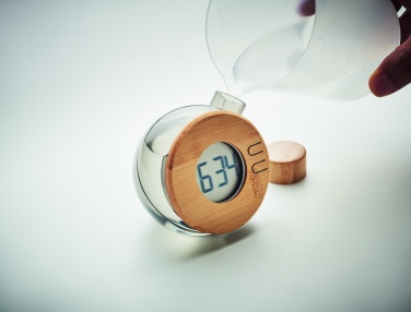 Logotrade corporate gift picture of: Water powered bamboo LCD clock