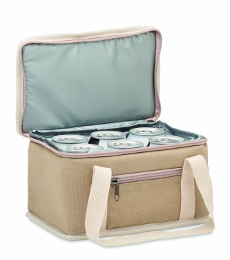 Logo trade promotional gift photo of: 6 can cool bag canvas 320gr/m²