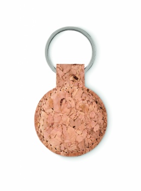 Logo trade promotional merchandise image of: Round cork key ring Mikkeli