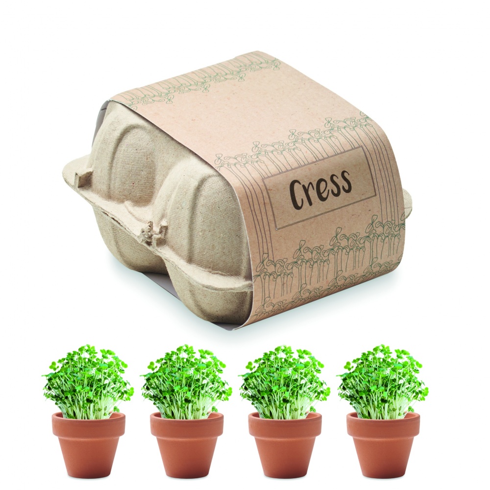 Logo trade promotional giveaways image of: Egg carton growing kit
