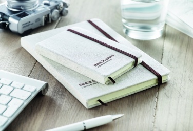 Logo trade corporate gifts image of: A6 canvas notebook lined