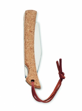 Logo trade advertising products image of: Foldable knife with cork