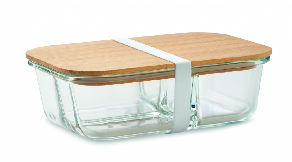 Logo trade promotional merchandise photo of: Glass lunch box with bamboo lid