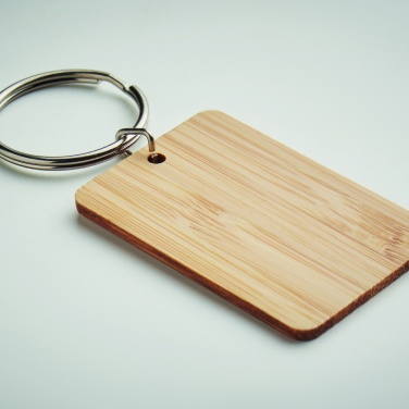 Logotrade business gifts photo of: Rectangular bamboo key ring Riihimäki
