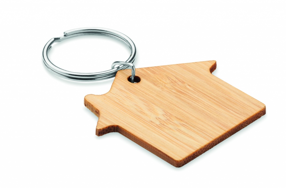 Logotrade promotional gifts photo of: House shaped bamboo key ring Järvenpää