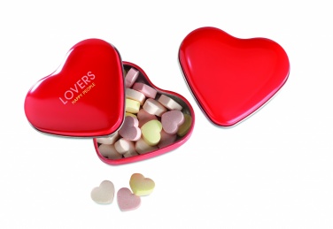 Logo trade promotional items picture of: Heart tin box with candies