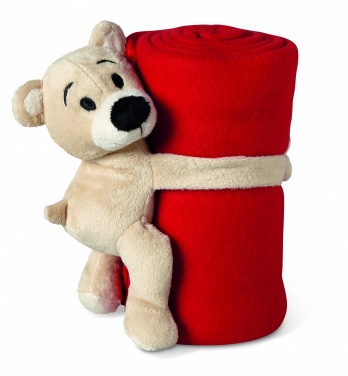 Logo trade promotional gift photo of: Fleece blanket with bear