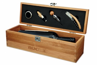 Logo trade promotional items picture of: Wine set in bamboo box