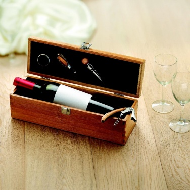 Logo trade corporate gifts picture of: Wine set in bamboo box