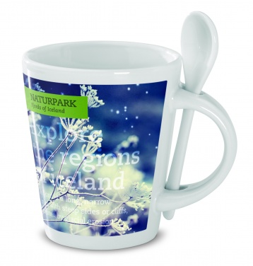 Logo trade promotional giveaways picture of: Sublimation mug with spoon
