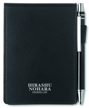 Logo trade advertising products picture of: A7 notepad in PU pouch w/pen
