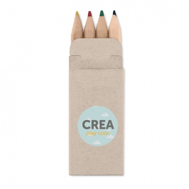 Logo trade promotional gifts picture of: 4 mini coloured pencils