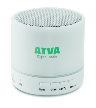 Logo trade promotional merchandise photo of: Round wireless speaker LED