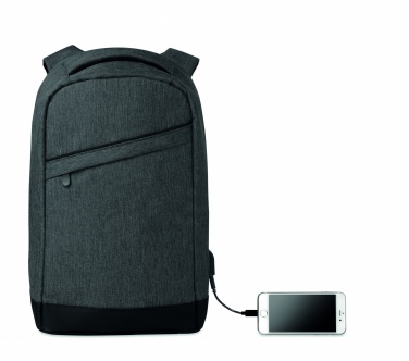 Logo trade promotional merchandise picture of: 2 tone backpack incl USB plug
