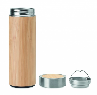 Logo trade promotional gift photo of: Double wall bamboo flask 400ml
