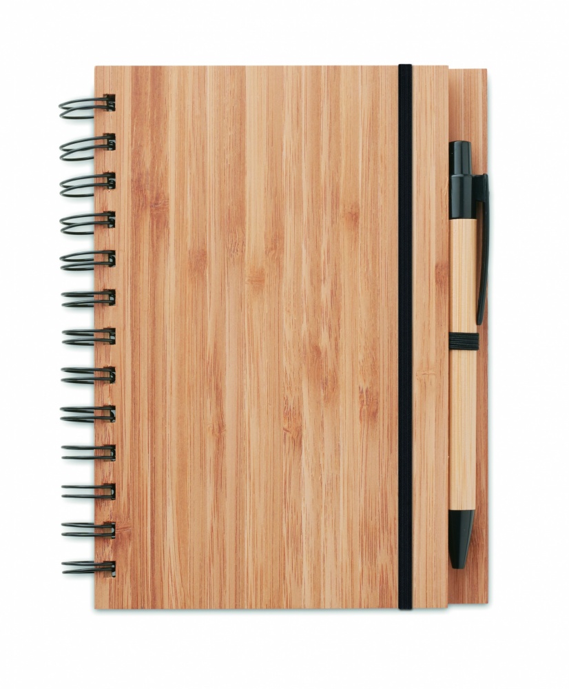 Logotrade business gift image of: Bamboo notebook with pen lined BAMBLOC