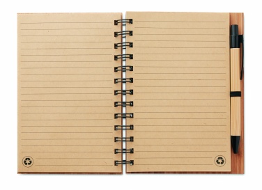 Logotrade advertising products photo of: Bamboo notebook with pen lined BAMBLOC