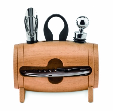 Logotrade corporate gift picture of: 4 pcs wine set in wooden stand