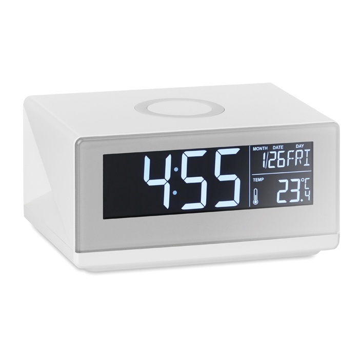 Logo trade promotional items picture of: LED clock & wireless charger5W