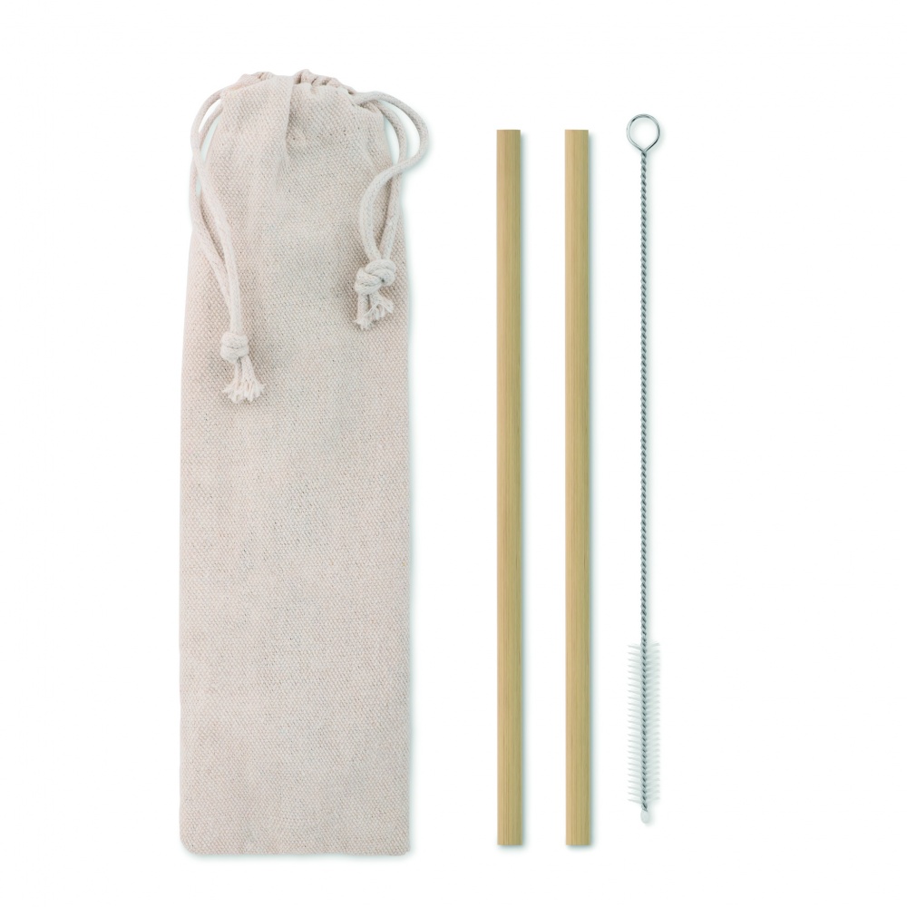 Logo trade advertising products picture of: Bamboo Straw w/brush in pouch