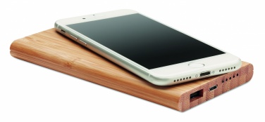 Logo trade corporate gift photo of: Wireless power bank in bamboo 6000mAh ARENA