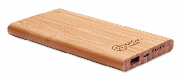 Logo trade promotional merchandise image of: Wireless power bank in bamboo 6000mAh ARENA
