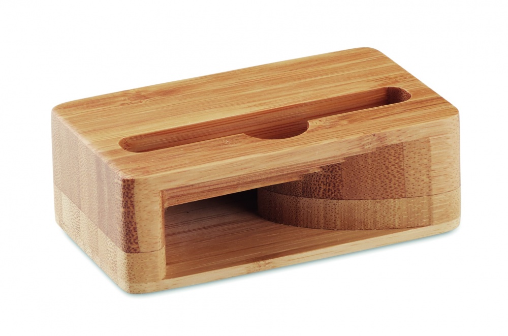 Logotrade promotional product picture of: Bamboo phone stand-amplifier CARACOL