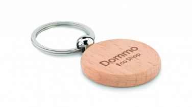 Logo trade promotional items image of: Round wooden key ring Saldus