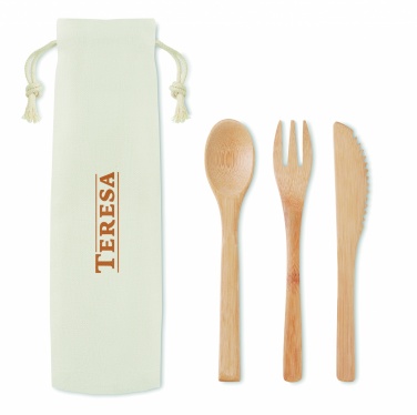 Logo trade promotional gifts image of: Bamboo cutlery set