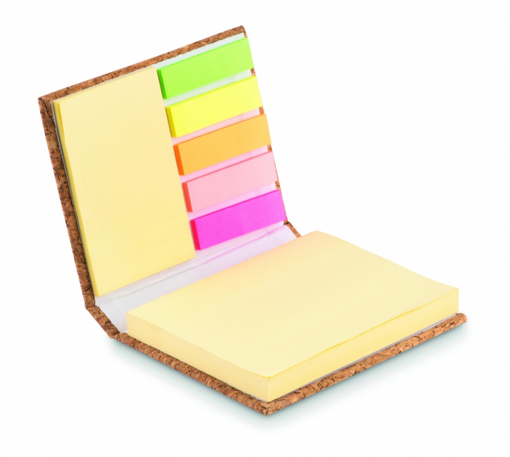 Logo trade promotional merchandise picture of: Cork sticky note memo pad