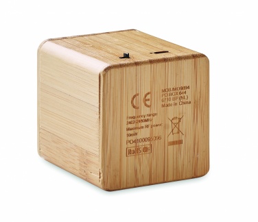 Logo trade promotional merchandise photo of: Bamboo wireless speaker