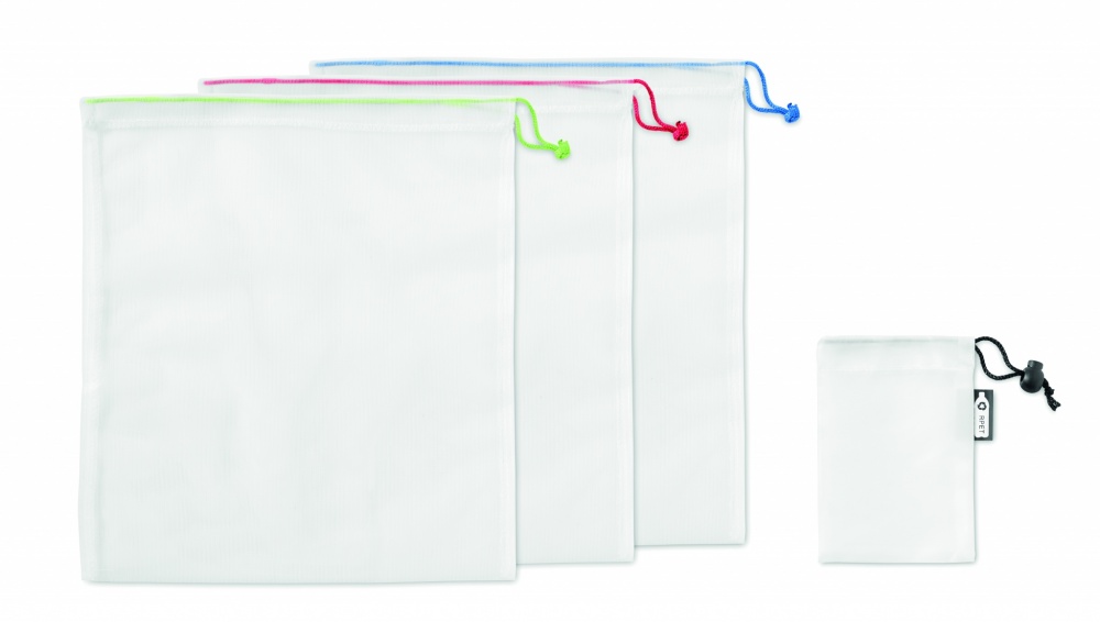 Logo trade promotional products picture of: Set of 3 RPET mesh food bags
