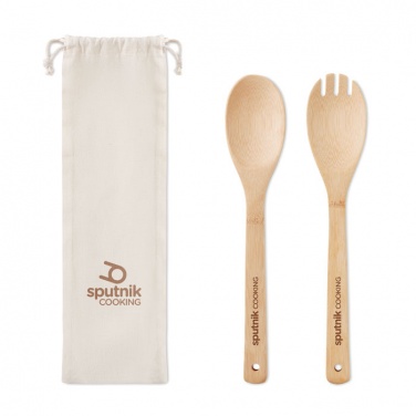 Logo trade promotional gifts image of: Set bamboo utensils salad