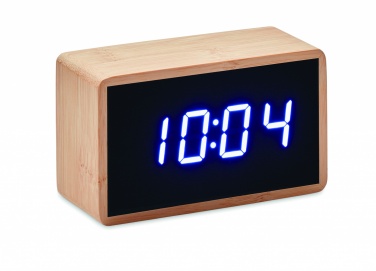 Logotrade promotional gift image of: LED alarm clock bamboo casing Düsseldorf