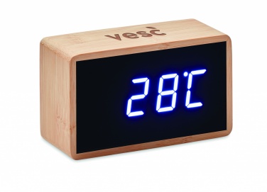 Logotrade promotional giveaway picture of: LED alarm clock bamboo casing Düsseldorf