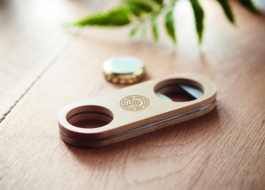 Logo trade advertising products picture of: Oval Bamboo bottle opener VALBAMPER