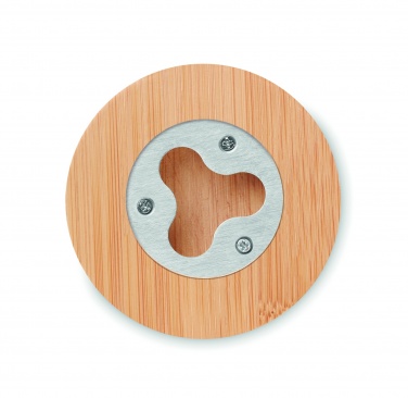 Logo trade promotional items image of: Bamboo bottle opener/ coaster DAKAI