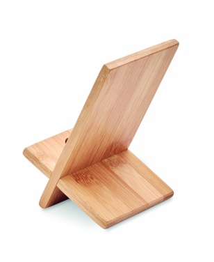 Logo trade promotional gifts picture of: Bamboo phone stand/ holder WHIPPY