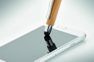 Logo trade advertising products image of: Bamboo ballpoint pen with blue ink