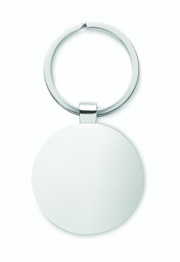 Logo trade promotional merchandise photo of: Round key ring metal bamboo Dobele