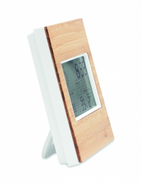 Logotrade promotional giveaway picture of: Weather station bamboo front TURKU