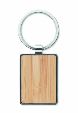 Logotrade promotional gift picture of: Rectangular key ring bamboo WEST