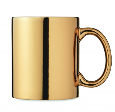 Logo trade business gifts image of: Ceramic mug metallic 300 ml